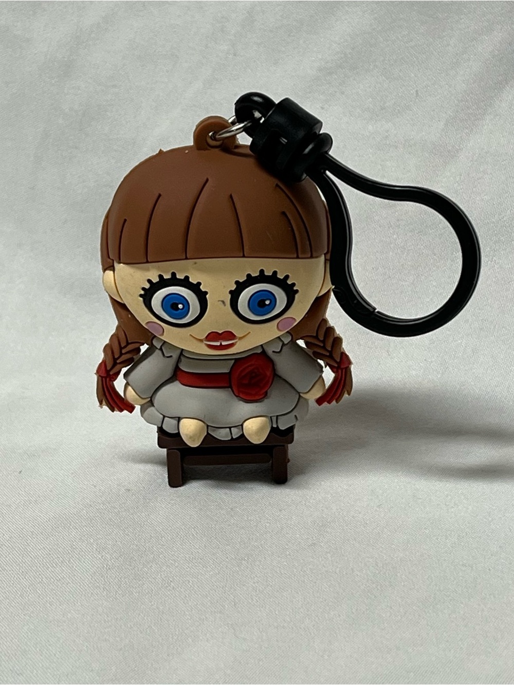 Cute Doll Keychain - Brown Hair, Blue Eyes